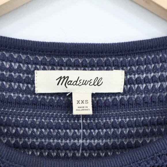 NWT Madewell Crochet-Knit Cutaway Sweater Tank In Ink Blue Size XXS - Picture 5 of 7